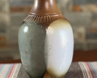 Pottery Craft Handcrafted Vase Compton California&nbsp;	10x3in at rim	
