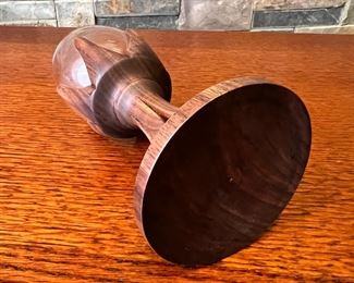 Artist Made Wood/Glass Wine Glass	7 inches high	
