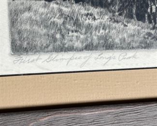 Lyman Byxbe Signed Etching  First Glimpse of Long’s Peak	12.5 x 14.75in	
