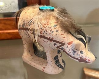 Zuni Bear Phillip Fragua Jemez Pottery Native American 	3.5 inches high.	
