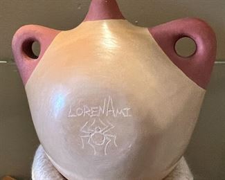 Hopi Pottery Mini Canteen Loren Ami Spider Clan Native American 	3.5 x 3 x 3in	HxWxD
