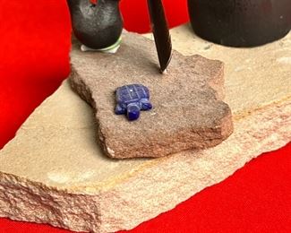 Unsigned Native America Black Ware Figure Pottery	7.5 inches high.	
