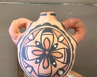 Monica Hannaweeka Zuni Canteen Native American Pottery 	3 x 3in	
