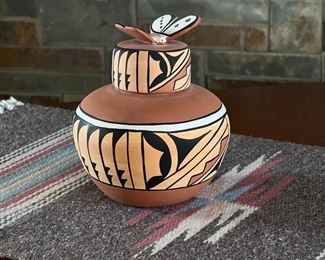 Jeanette Pecos Jemez Pueblo Pottery Butterfly Jar Native American 	4.75 inches high.	
