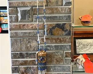 Native American Beaded Hide Medicine/Seed Bag	3 inch  	
