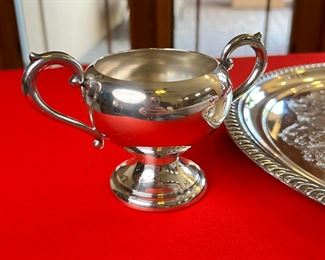 4pc Arts & Co SPC 204 Silver Plated Teapot Kettle Cremer Sugar & Tray 	Teapot: 11x 5.5 x 9.5in	
