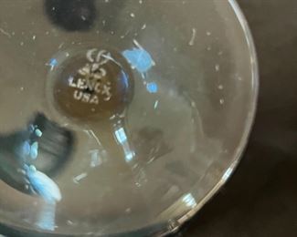 24pc Lenox Dusky Blue Connoisseur &nbsp;Stemmed Water Goblets Wine Glasses	Large: 7 x 2.75 <BR>Small: 6.25 x2 .5	
