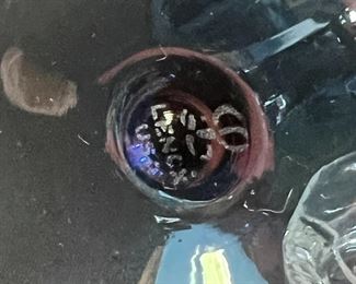 24pc Lenox Dusky Blue Connoisseur &nbsp;Stemmed Water Goblets Wine Glasses	Large: 7 x 2.75 <BR>Small: 6.25 x2 .5	
