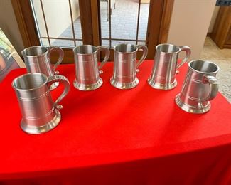 6pc Jostens Pewter Tankard	5 x 4 x 5.5in	HxWxD
