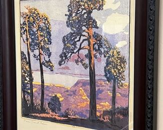 Gustave Baumann Pines Grand Canyon Framed Art Print Hillside Woods 1999 Reprint	Frame: 17 x 13.75in	
