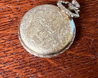 Gold Plated ARNEX Pocket Watch in Display Case 17 Jewel Caliber	Case: 7.5 inches high.	
