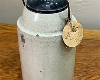 Antique Weir Stoneware Crock  	8 x 4 x 4in	HxWxD
