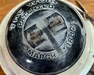 Antique Weir Stoneware Crock  	8 x 4 x 4in	HxWxD
