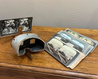 Antique Stereoscope with Slides 	12 inches long	
