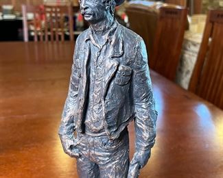 Daniel Monfort Western Cowboy Resin Sculpture Bronze Finish 	16 inches high	
