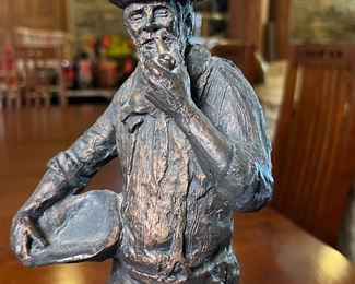 Daniel Monfort Western Prospector Resin Sculpture Bronze Finish	13.5 inches high.	
