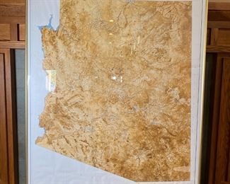 Huge Arizona 1972-1973 Satellite Image Map Framed	60.5 x 48in.	
