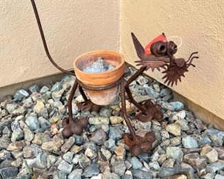 Rustic Metal Cat Planter	10 inches high	
