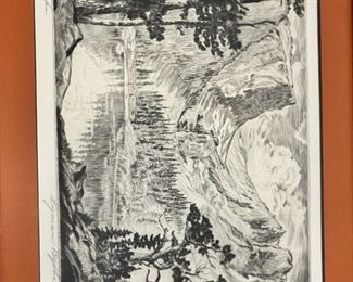 Lyman Byxbe Signed Etching Dream Lake	Frame: 14.75 x 14.5in	
