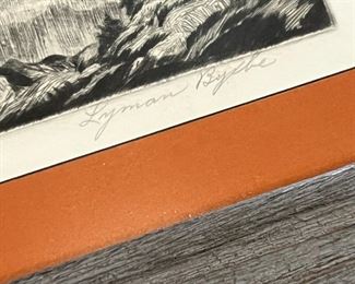 Lyman Byxbe Signed Etching Dream Lake	Frame: 14.75 x 14.5in	
