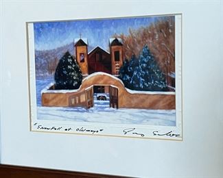 Snowfall at Chimayo Santuario de Chimayo Framed Litho Art	Frame: 10.5 x 12.75in	
