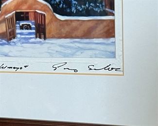 Snowfall at Chimayo Santuario de Chimayo Framed Litho Art	Frame: 10.5 x 12.75in	
