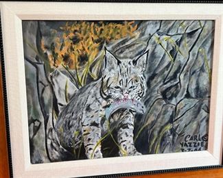 Signed Framed Art Horse River Snow	Frame: 14.25 x 15.75.in	
