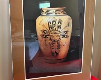 Native American Pottery Print 	Frame: 31 x 24.5.in	
