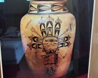 Native American Pottery Print 	Frame: 31 x 24.5.in	
