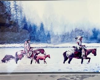 Mark Silversmith The Way Home Signed and Numbered Lithograph Art Print 	Frame: 21 x 40in	
