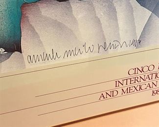 Signed Amado Pena Cinco De Mayo Print Framed	Frame: 30 x 32in	
