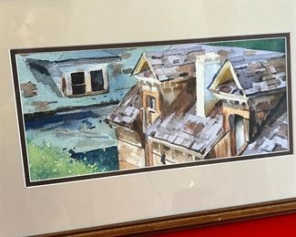 Original Art Lee Seebach Gables &nbsp;Jerome Watercolor Painting 	14x21in	
