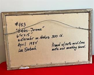 Original Art Lee Seebach Gables &nbsp;Jerome Watercolor Painting 	14x21in	
