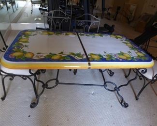 Italian ceramic table/6 chairs