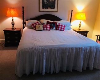 Pennsylvania House king bed with 2 matching bed side tables