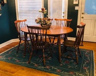 Vintage Heywood Wakefield Brace Back Windsor Chairs - Set of 4 and table