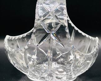 Heavy pressed glass basket