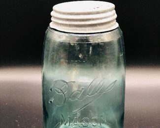 CIRCA 1900 BALL MASON QUART CANNING JAR~zinc lid. Several