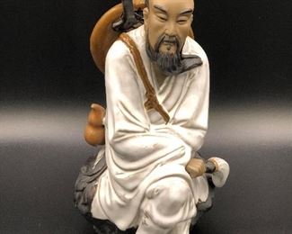 Chinese Mud man Detailed Figurine Wanjiang China Signed