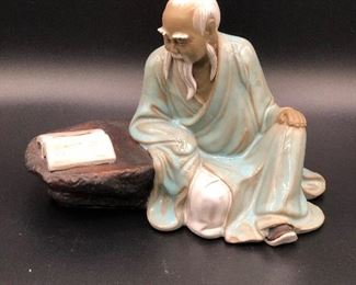 Chinese Mud man Detailed Figurine Wanjiang China Signed