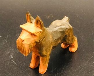 Hand carved schnauzer