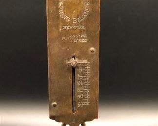 Antique Chatillon's Brass Hanging Scale 50lb - Balance No. 2 New York Pat'd Jan 6 1891