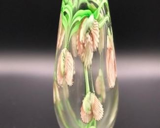 DANIEL SALAZAR FLORAL LAMPWORK STUDIO ART GLASS PAPERWEIGHT VASE