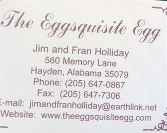 The Eggsquisite Egg by Jim and Fran Holliday, Hayden, Ala.