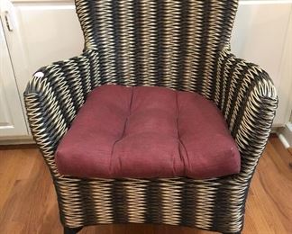 Tri color wicker chair