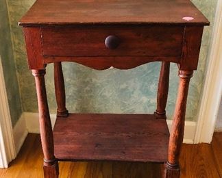 Handmade heart pine end table