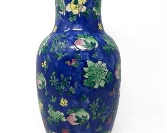 Blue Chinese Vase With Flowers