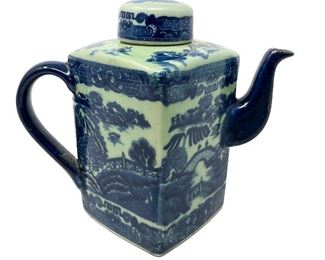 Victoria Ware Blue Willow Square Teapot