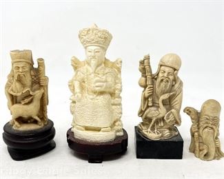 Four Small Carved Chinese Figures