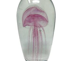 Art Glass Jellyfish Sculpture Paperwieight